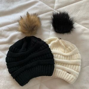 Slouchy knit beanies